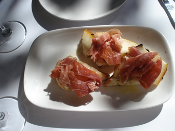 Prosciutto bruschetta-- and I just drooled a little.