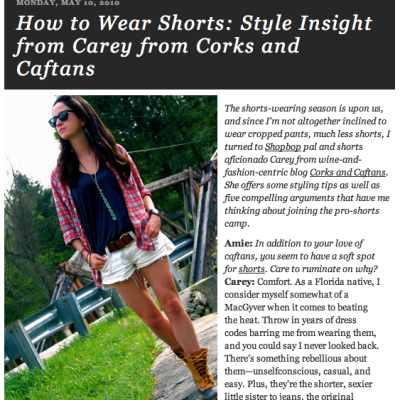 Carey talks shorts on ShopBop.