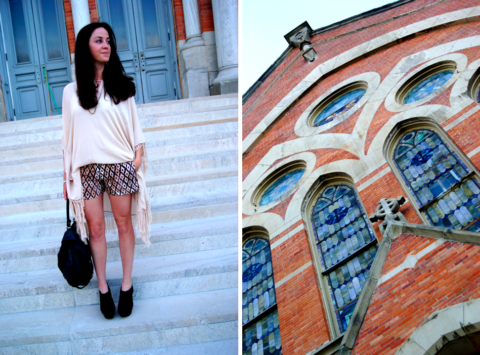 Saratoga Springs Church Zara fringed poncho