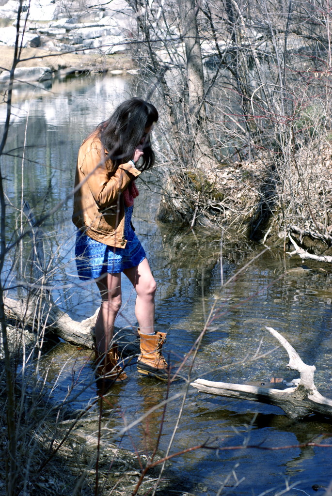Carey submerges her L L Bean boots