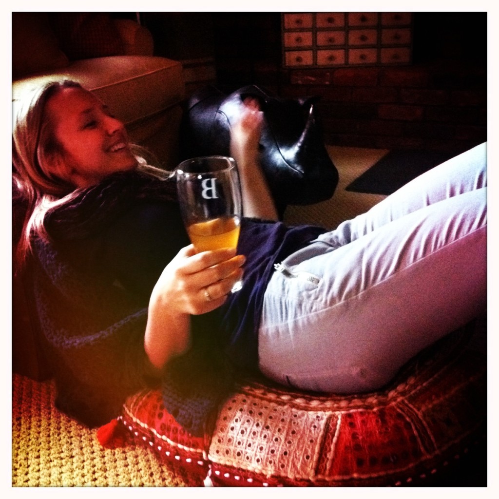 KC chillin on a floor pillow