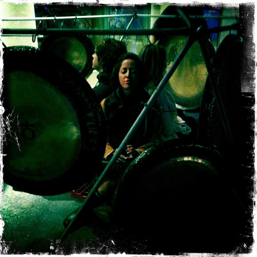 Carey in gong circle