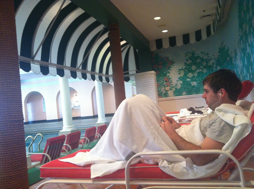 post swim at the Greenbrier pool