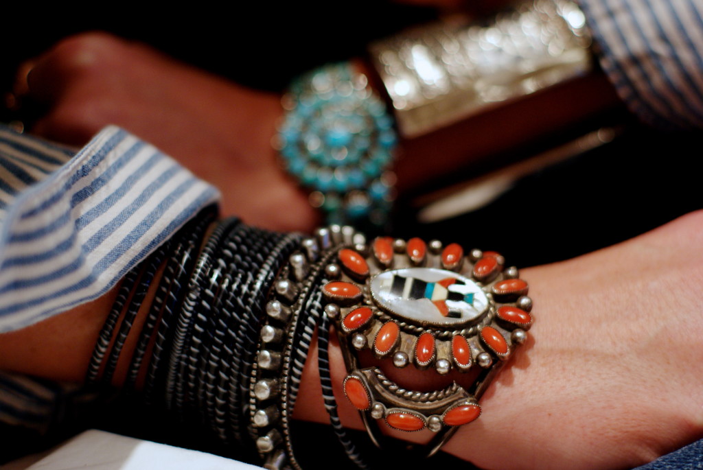 antique coral cuff inlay