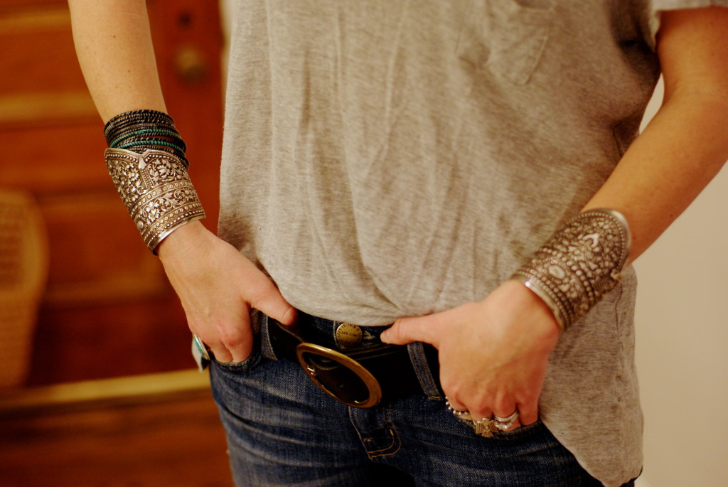 Antique Chinese silver arm cuffs