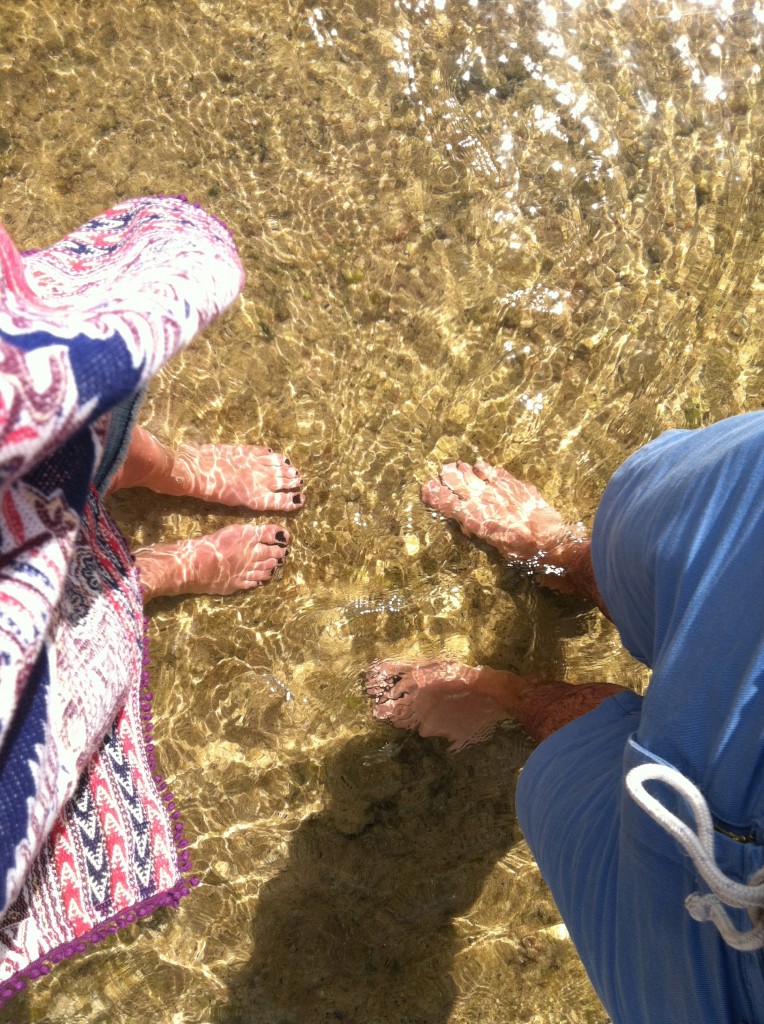 in water at Poipu Beach